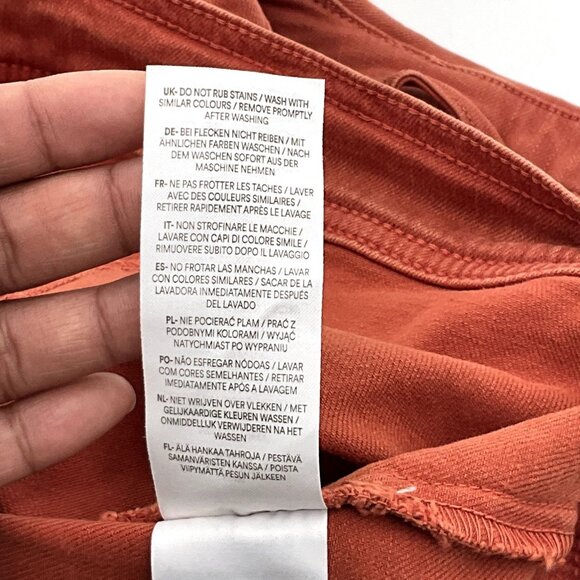 Boden Jean Jacket Women 8 Rust Earthy Cropped Pockets Button Up Boxy Denim - Picture 5 of 6